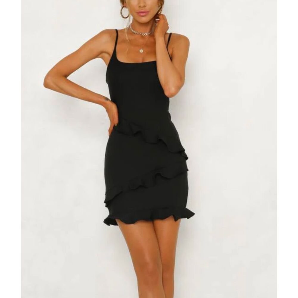 Women Hello Molly Through The Dark Mini Dress in Black Size Small